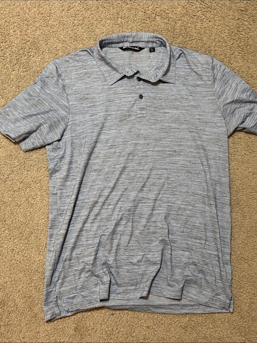 Travis Matthew size L Light Blue Heather Men's Polo Shirt